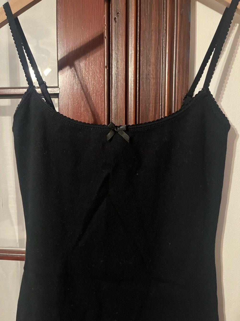 Princess Polly Katrina Black Cotton Spaghetti Strap Slip Mini Dress - Size 6